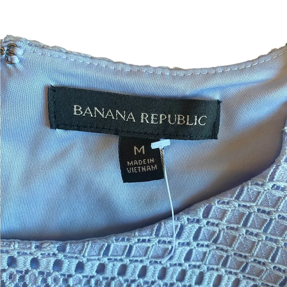 Banana Republic Light Lavender Peplum Short Sleeved Top with Fringe